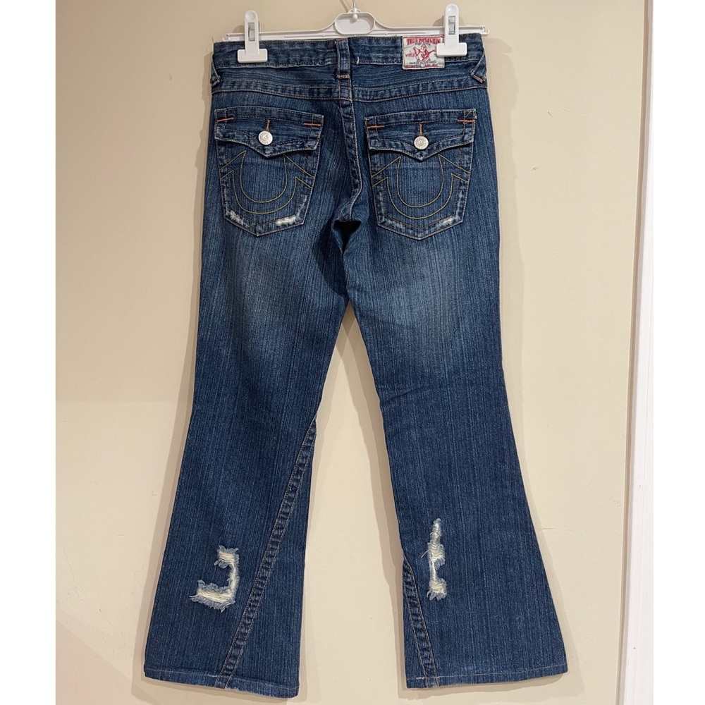 True Religion Distressed Bootcut Jeans. Size 28 - Picture 5 of 16
